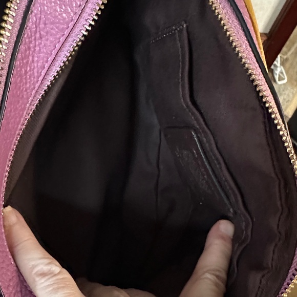 Coach Two-Tone Leather Crossbody Bag in Brown and Purple - Picture 6 of 10